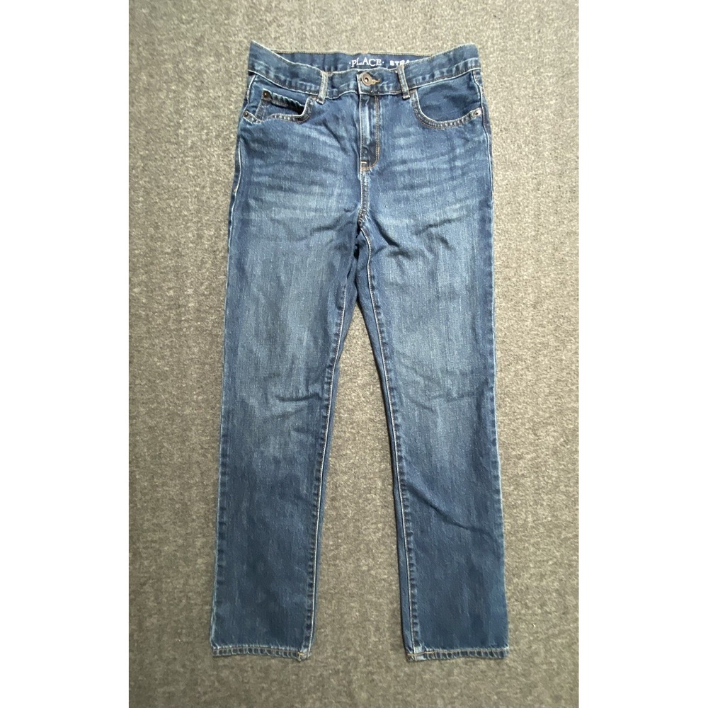 The Children's Place Boys Straight Blue Jeans 100% Cotton Size 14